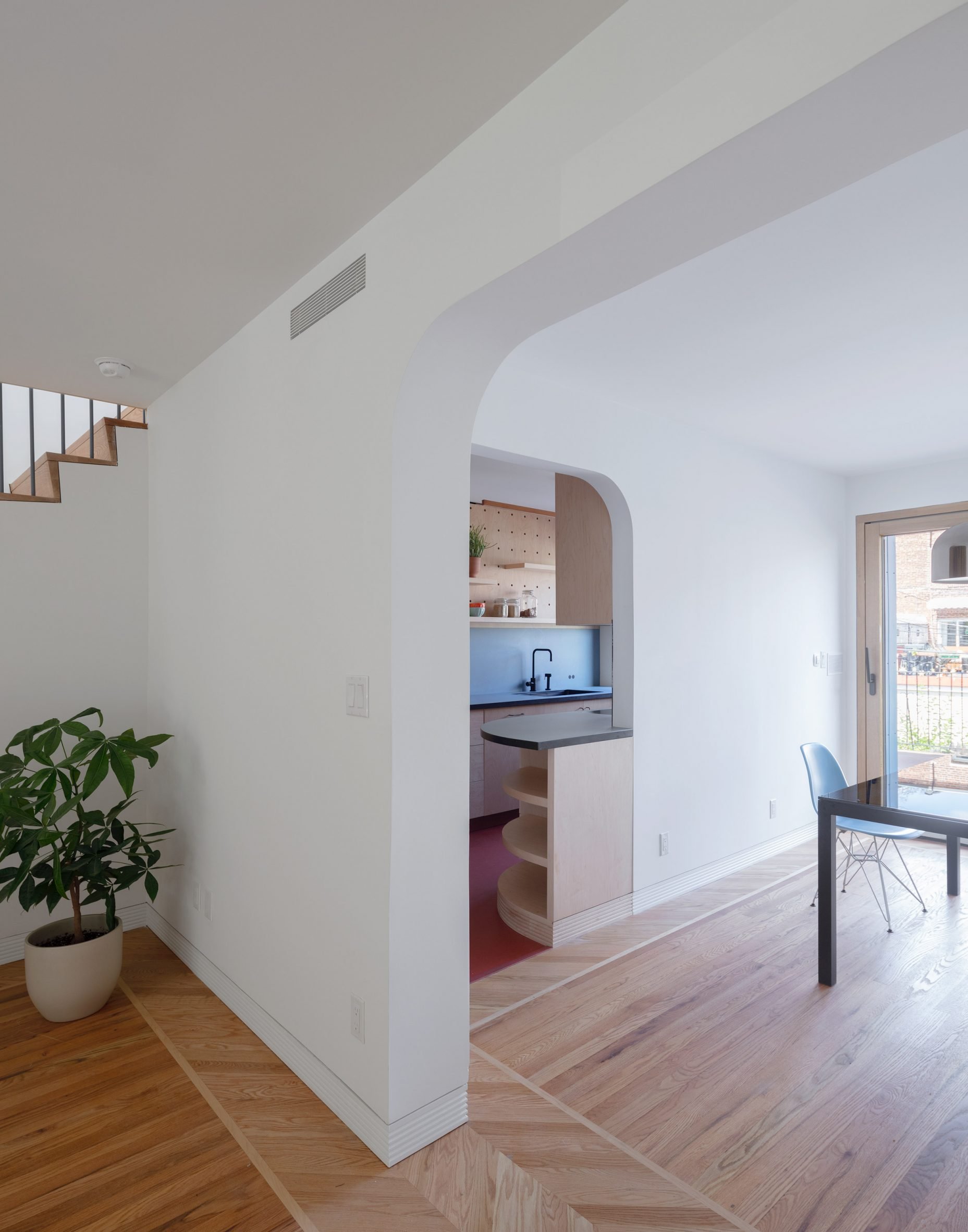 Ground floor of a renovated terraced house in Queens