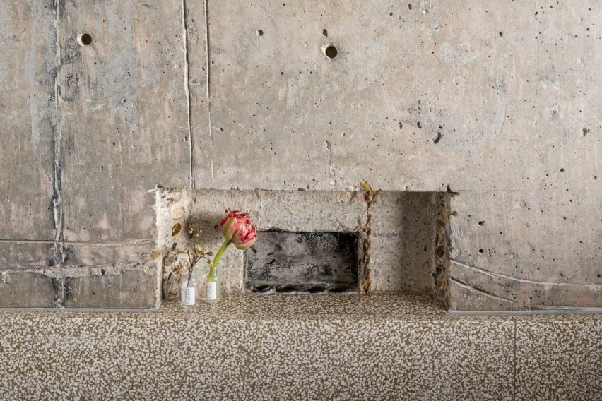 Concrete and terrazzo in in Trellick apartment by Archmongers