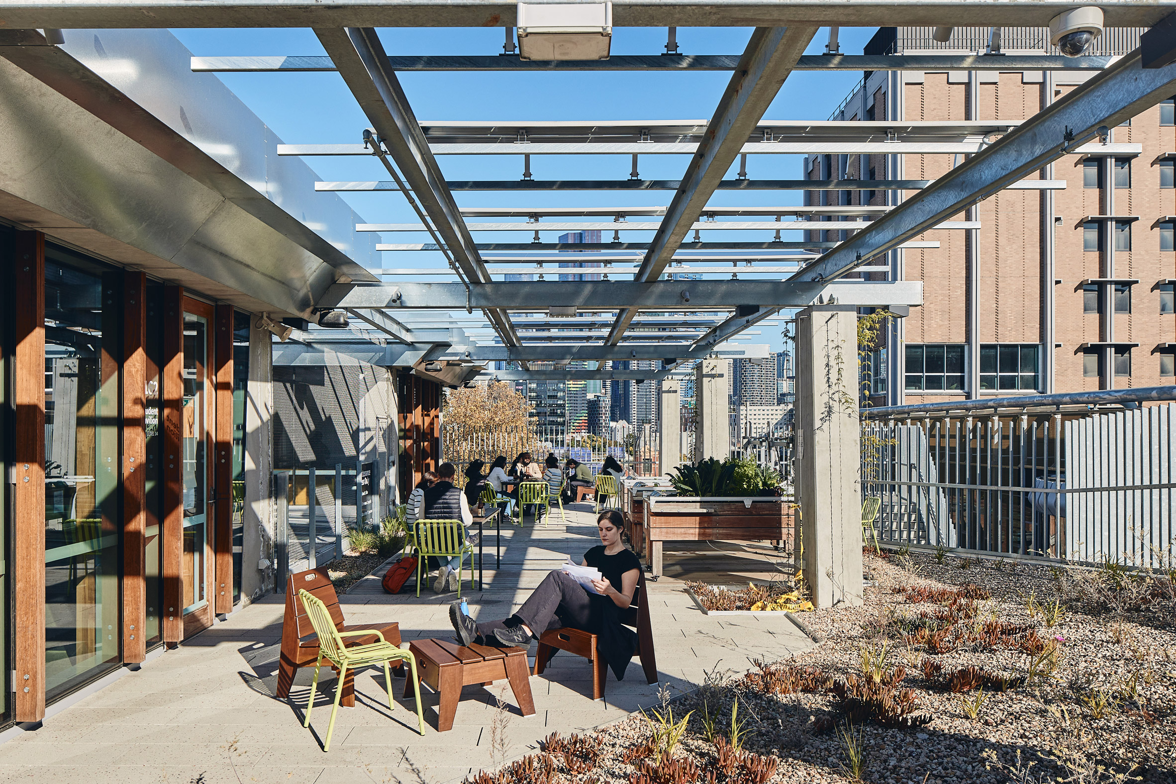 Terrace within the University of Melbourne Student Pavilion