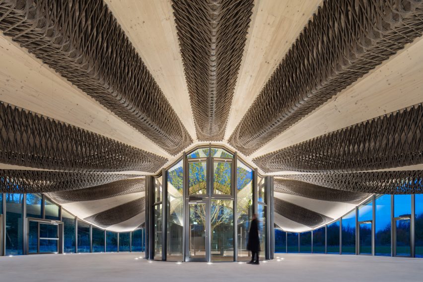 Interior of the Hybrid Flax Pavilion in Germany