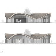 Elevations of Hybrid Flax Pavilion by the University of Stuttgart