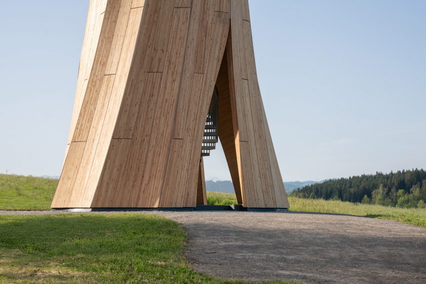 Twisting wooden tower in Germany