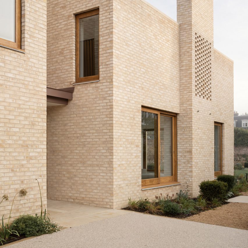 Exterior of London home with pale bricks