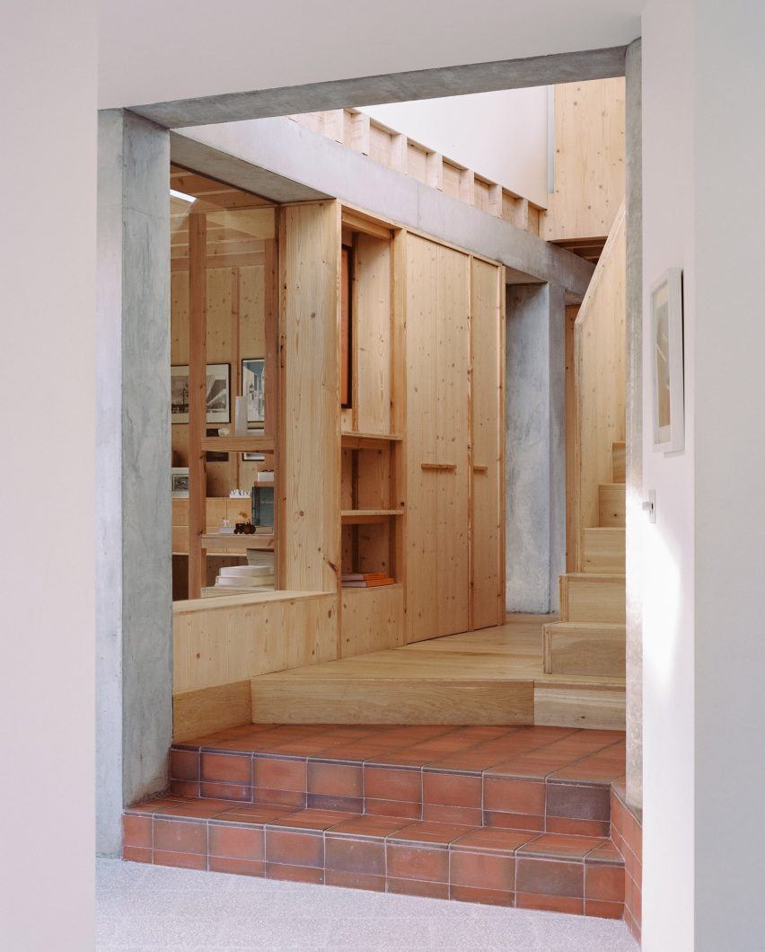 Pine panelled hallway