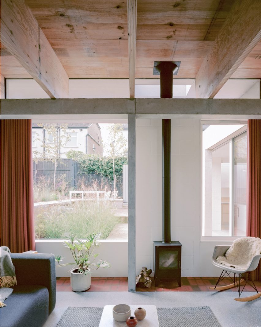 A living room looking out to a garden 