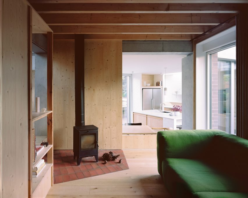 Timber clad living room 