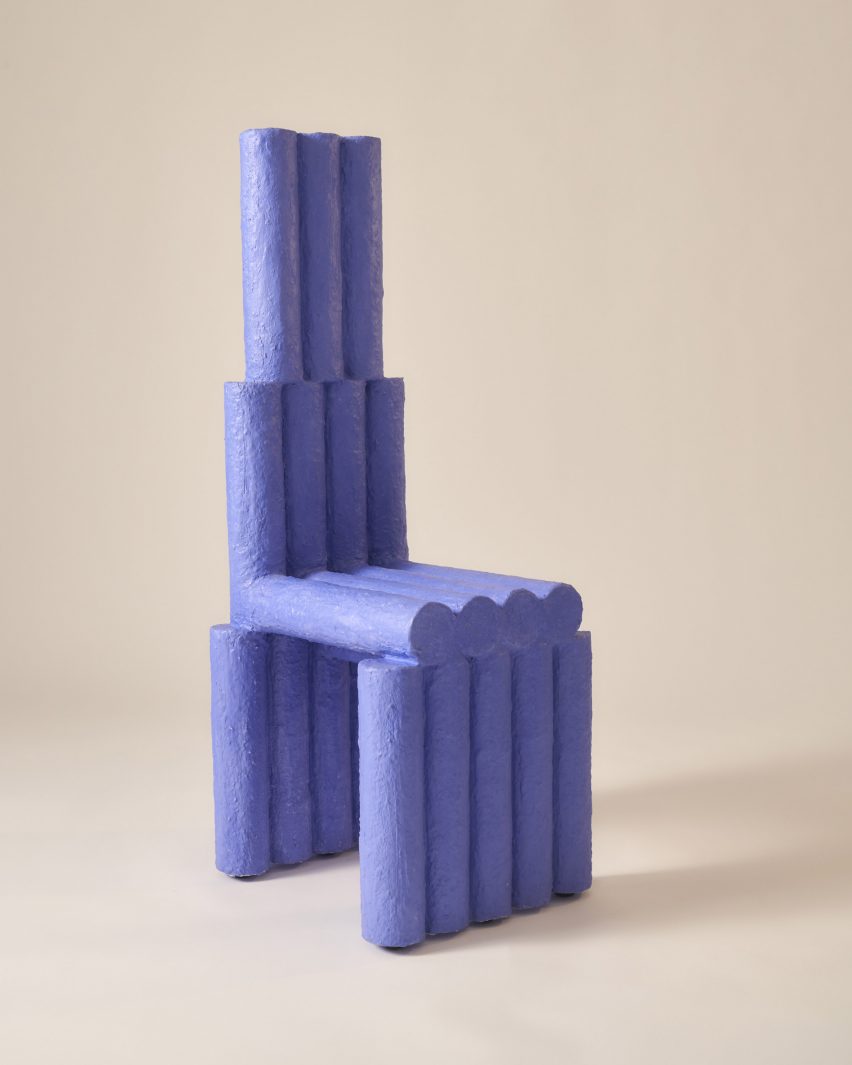 Photo of blue chair by H. Bigeleisen Designs