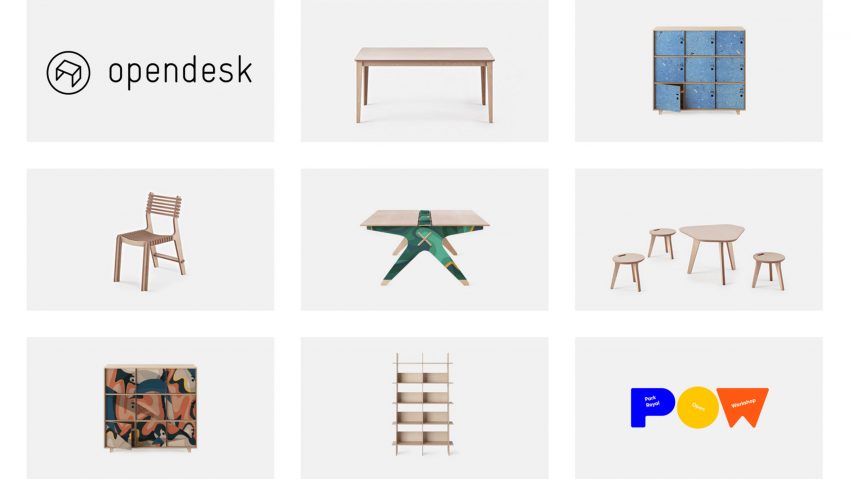 Collage image of furniture pieces