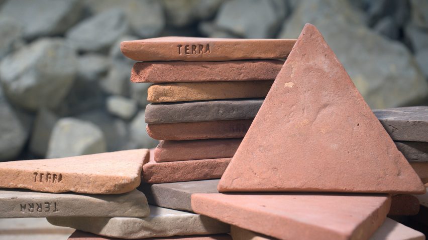 Photo of terracotta triangle tiles