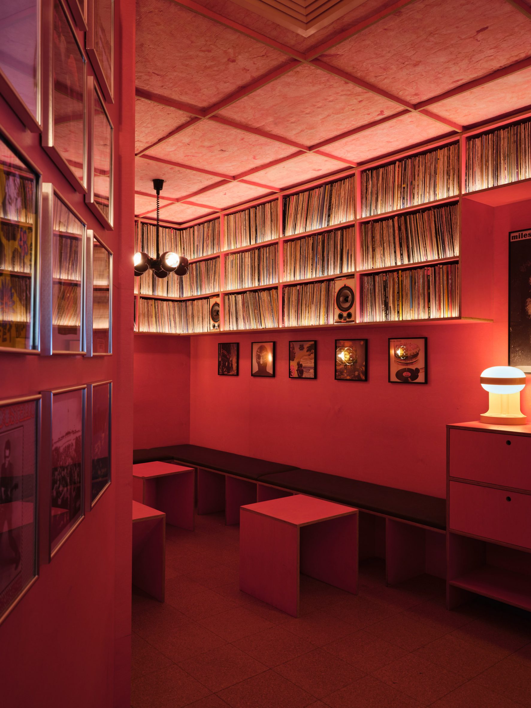 Record library of JAM Record Bar by Akin Atelier