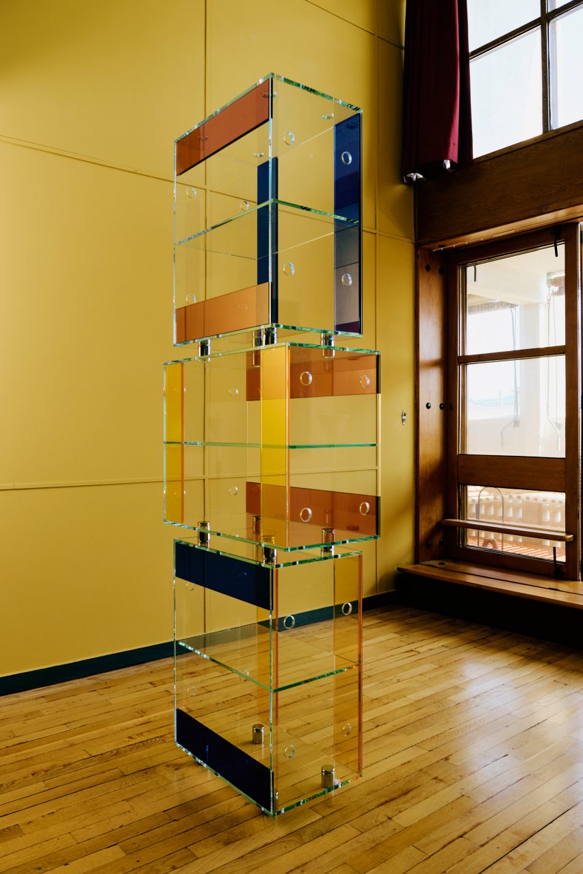 Clear shelves in exhibition at La Cité Radieuse, Apartement 50