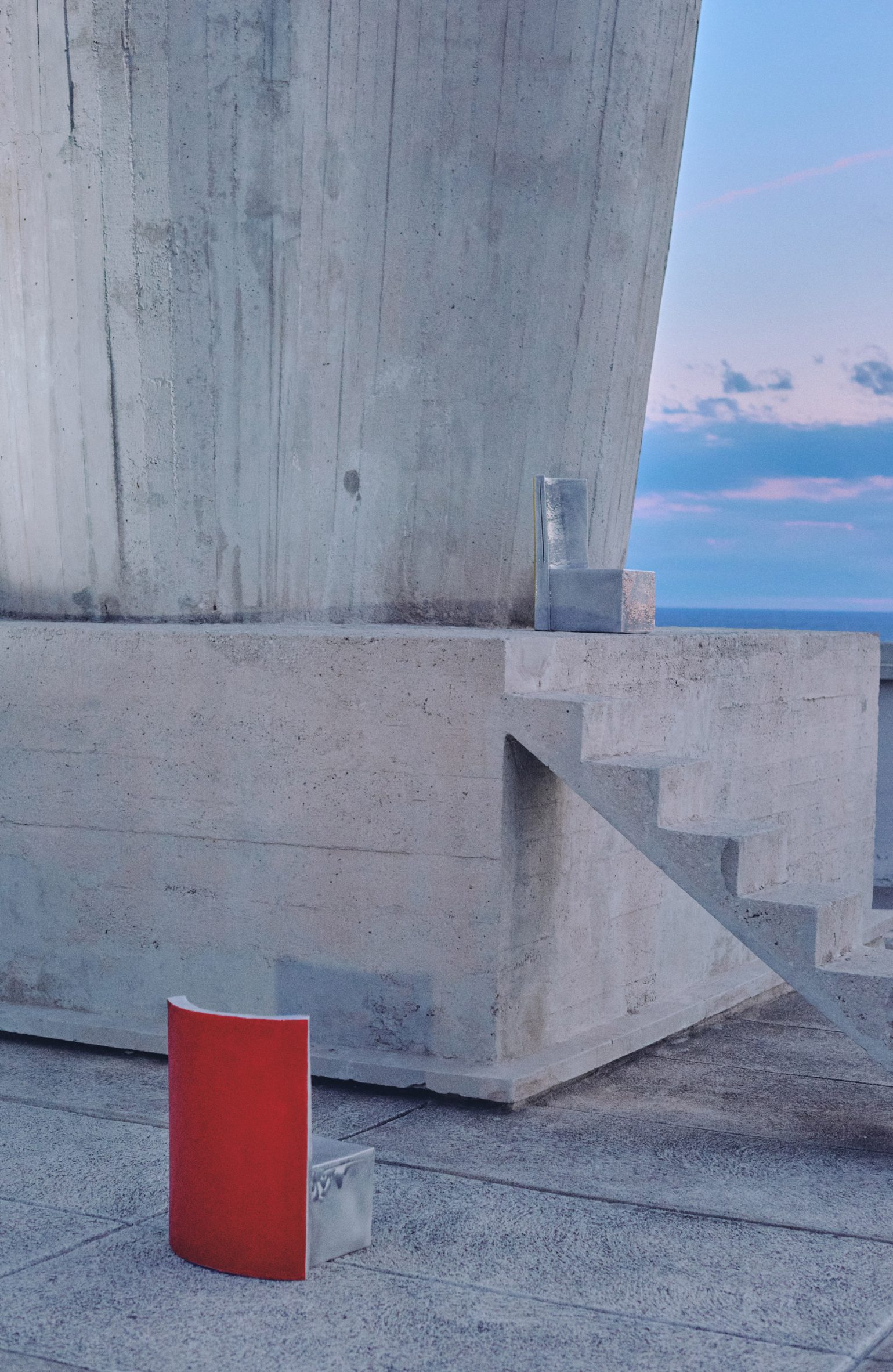 Exterior shot of chairs at La Cité Radieuse