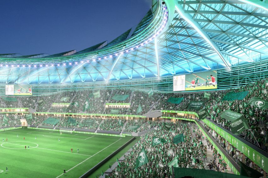 Interior of Aramco Stadium by Populous