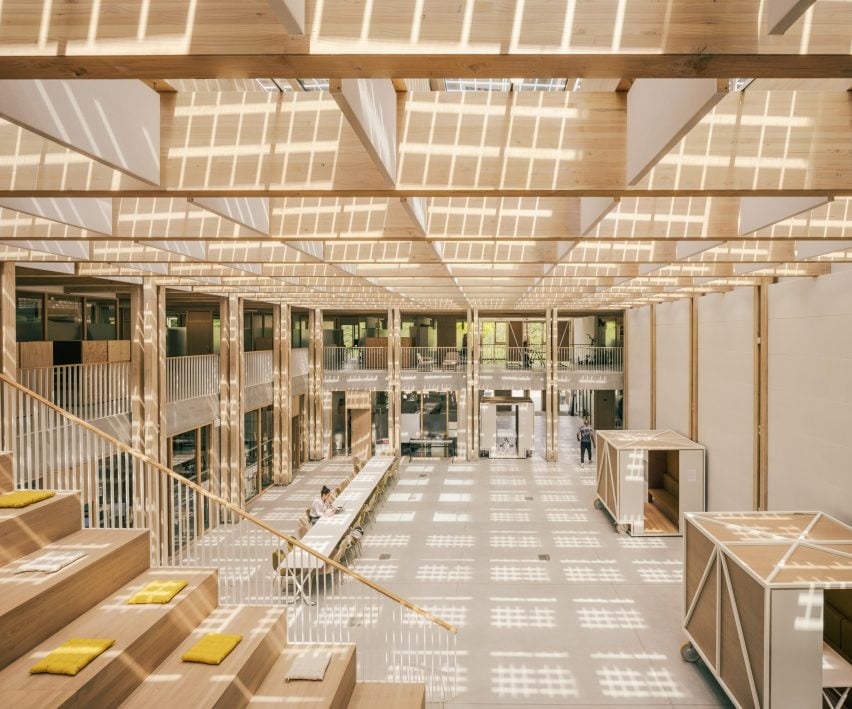 Atrium within office building by Atelier du Pont