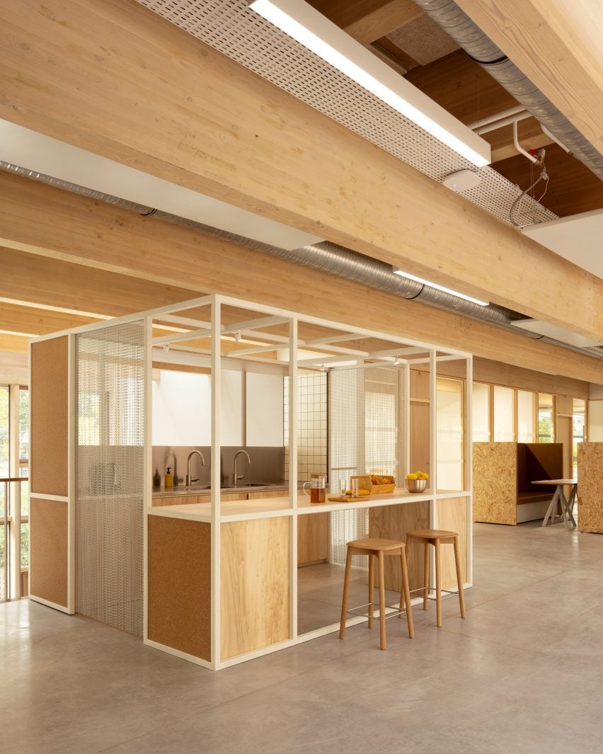 Interior view of office building by Atelier du Pont