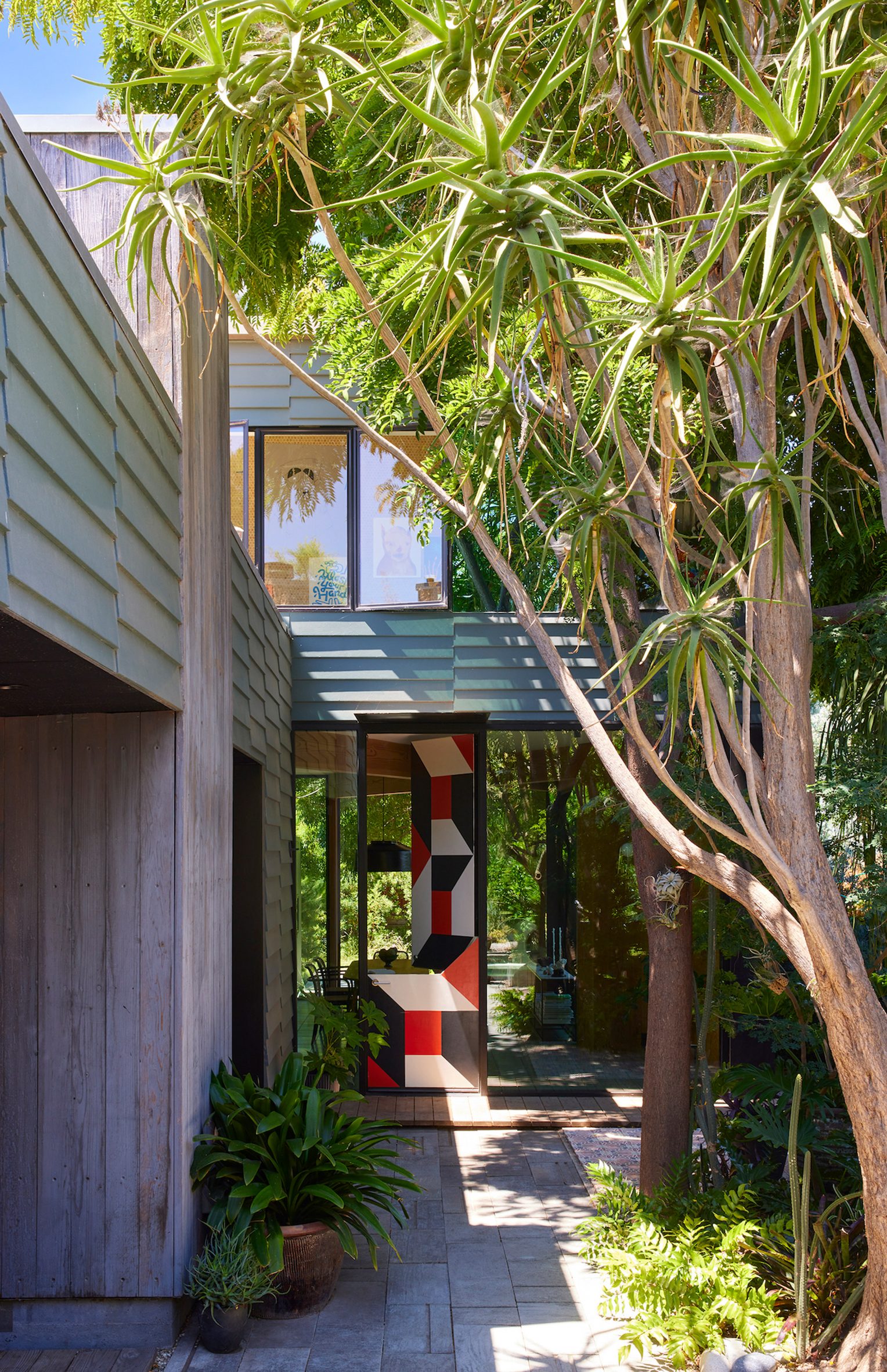 Geometric-patterned door