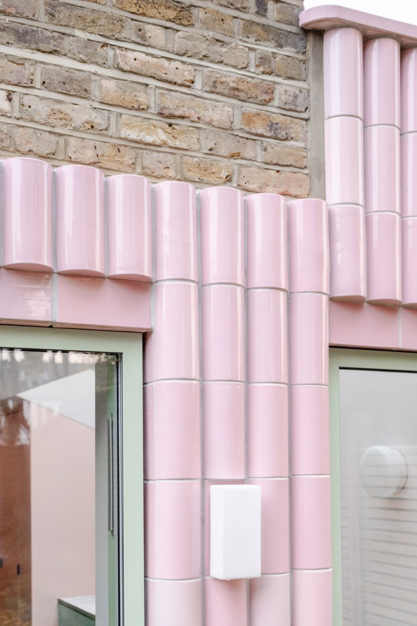 Beacon House extension by Office S&M features bubblegum pink tiles