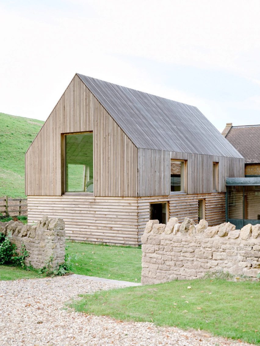 Wooden school house Somerset with pitched roof 