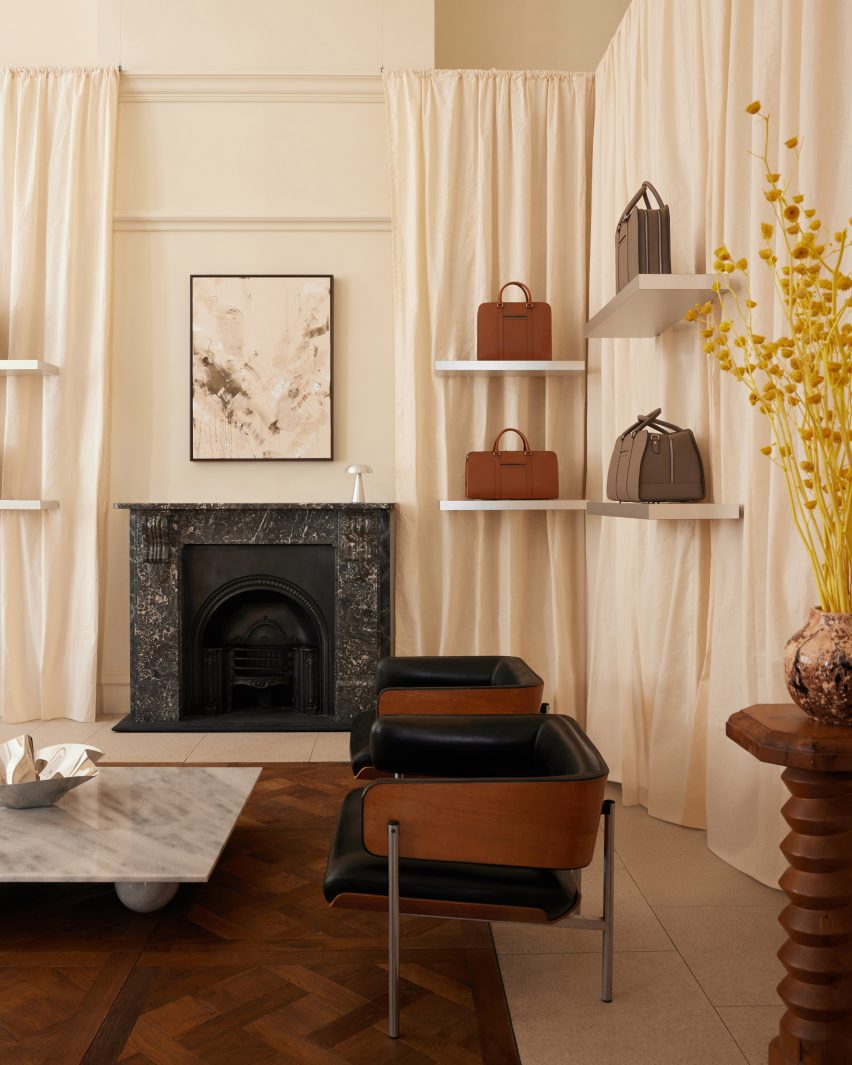 Seating area of Carl Friedrik store on London's Regent Street designed by Tabitha Isobel