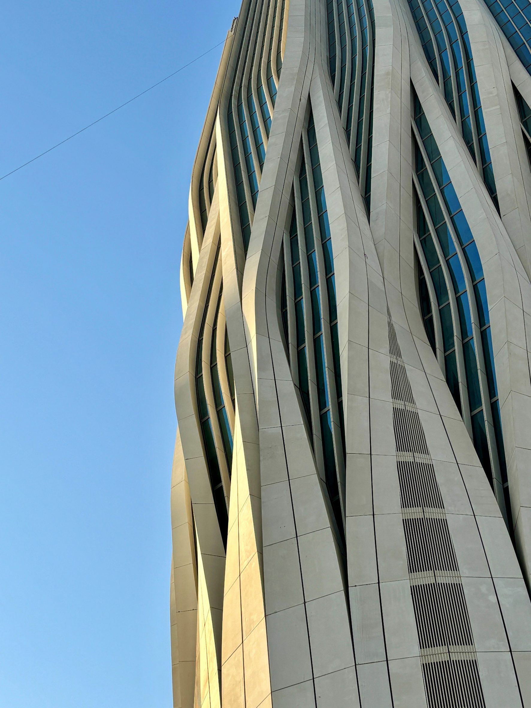 Close up of The Central Bank of Iraq by Zaha Hadid Architects