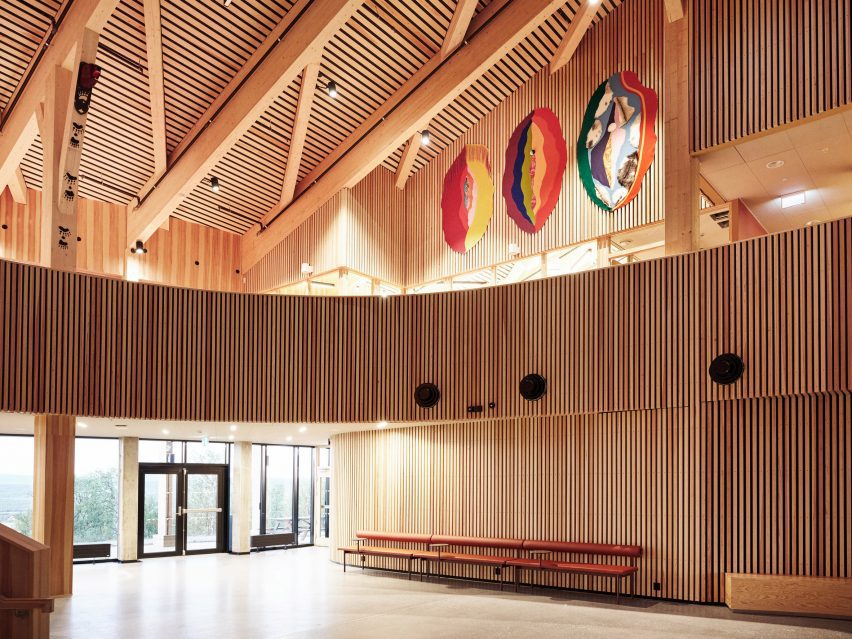 Foyer within educational hub in Norway by Snøhetta