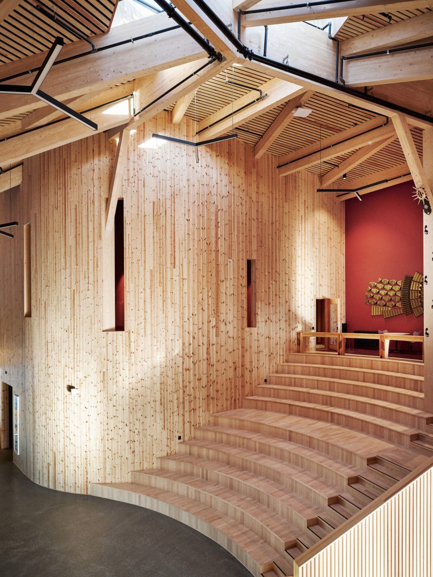 Foyer within the Sami National Theatre Beaivváš, and Sami High School and Reindeer Herding School in Norway