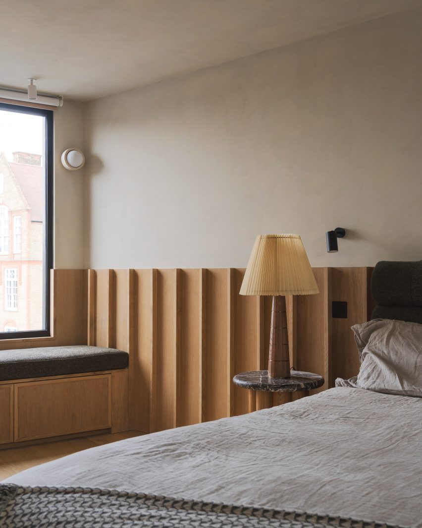 Bedroom interior of Crystal Palace Road house by Benjamin Hale Architects