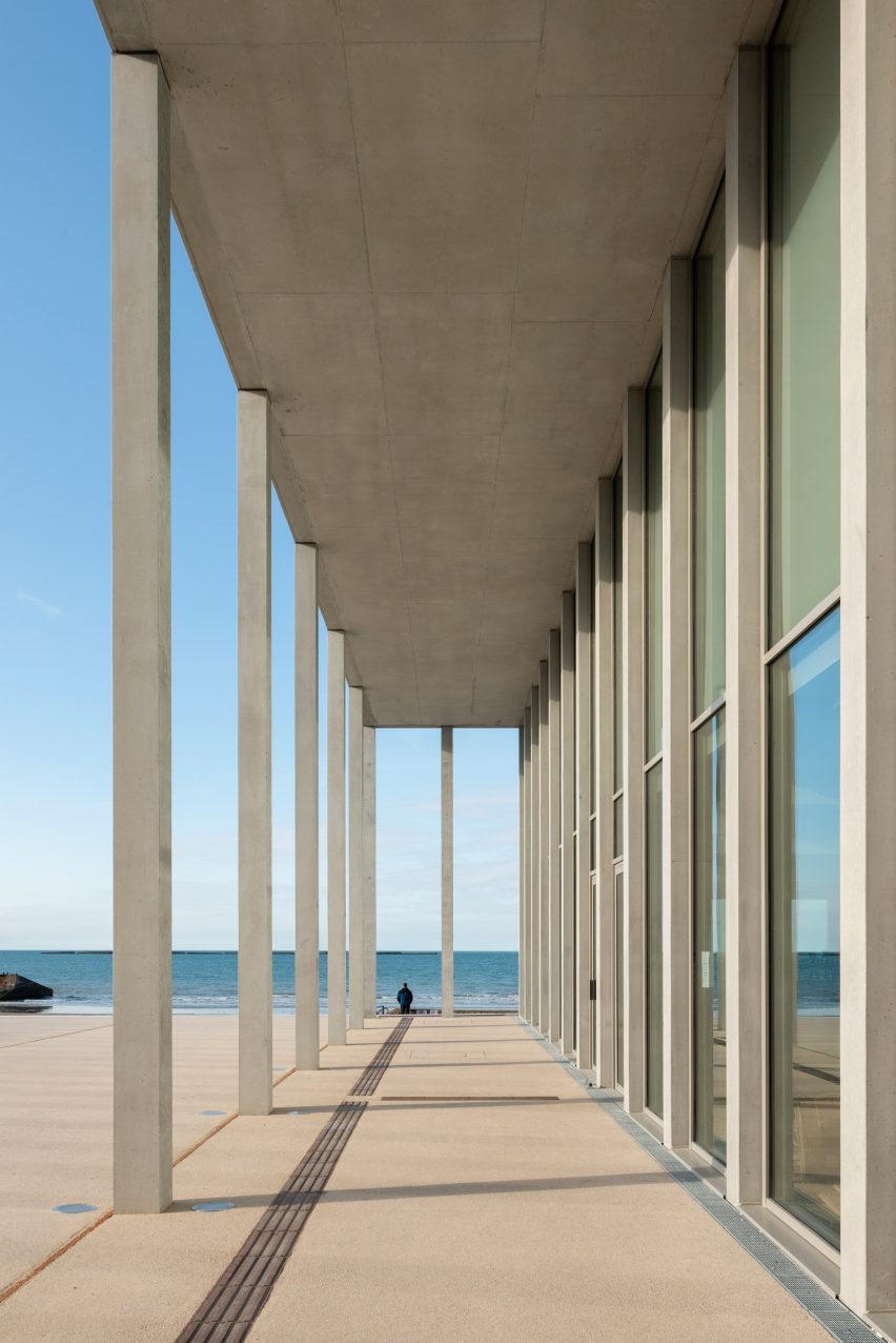 Colonnade fronting museum by Atelier Projectiles