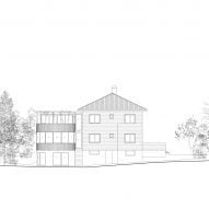 Elevation of Dråpa by Vatn Architecture and Groma