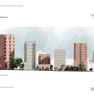 Elevation of West Phase 2 of Gascoigne Estate by White Arkitekter