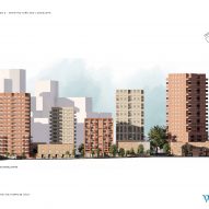 Elevation of West Phase 2 of Gascoigne Estate by White Arkitekter