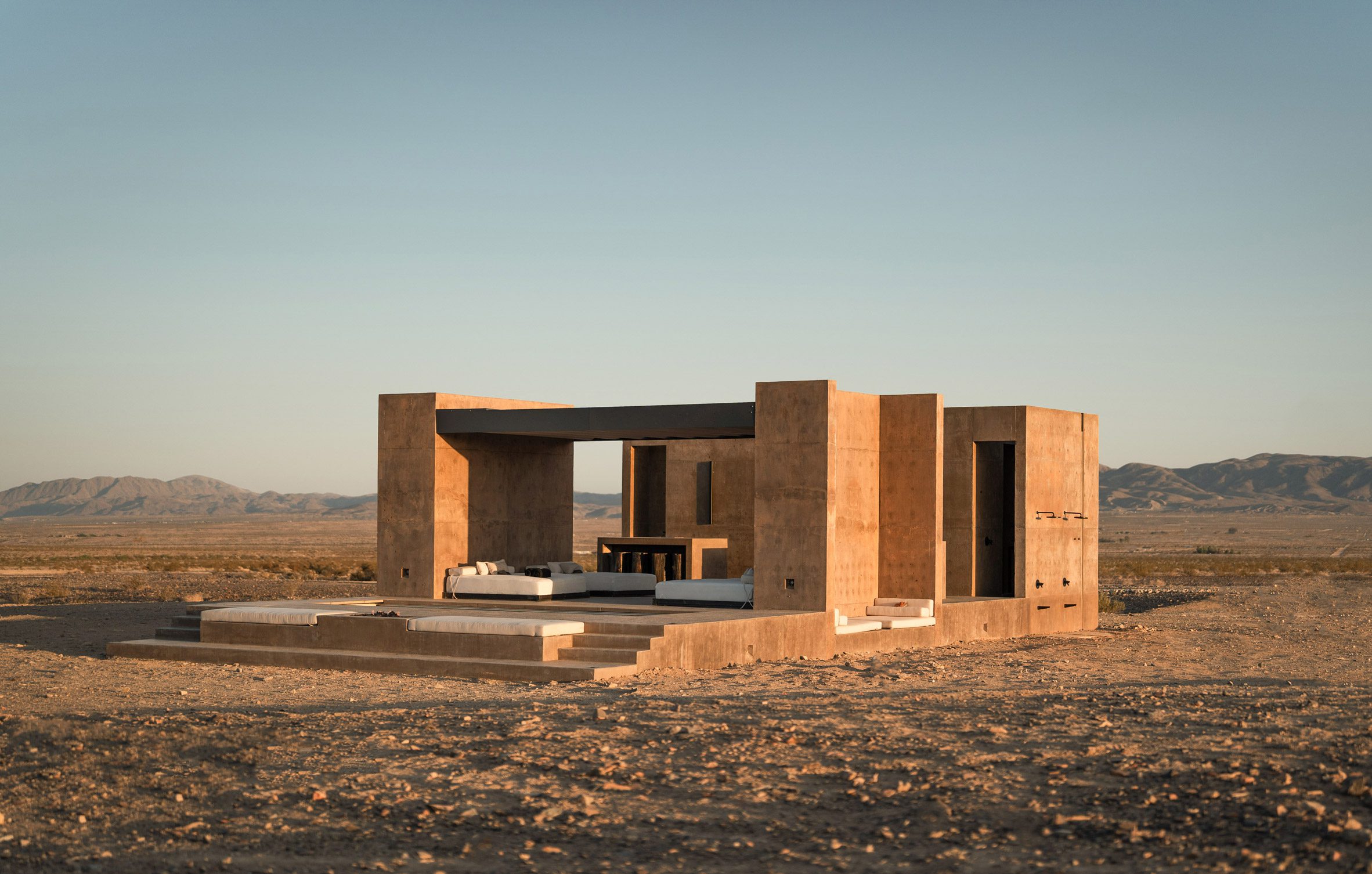 Concrete retreat in Mojave desert
