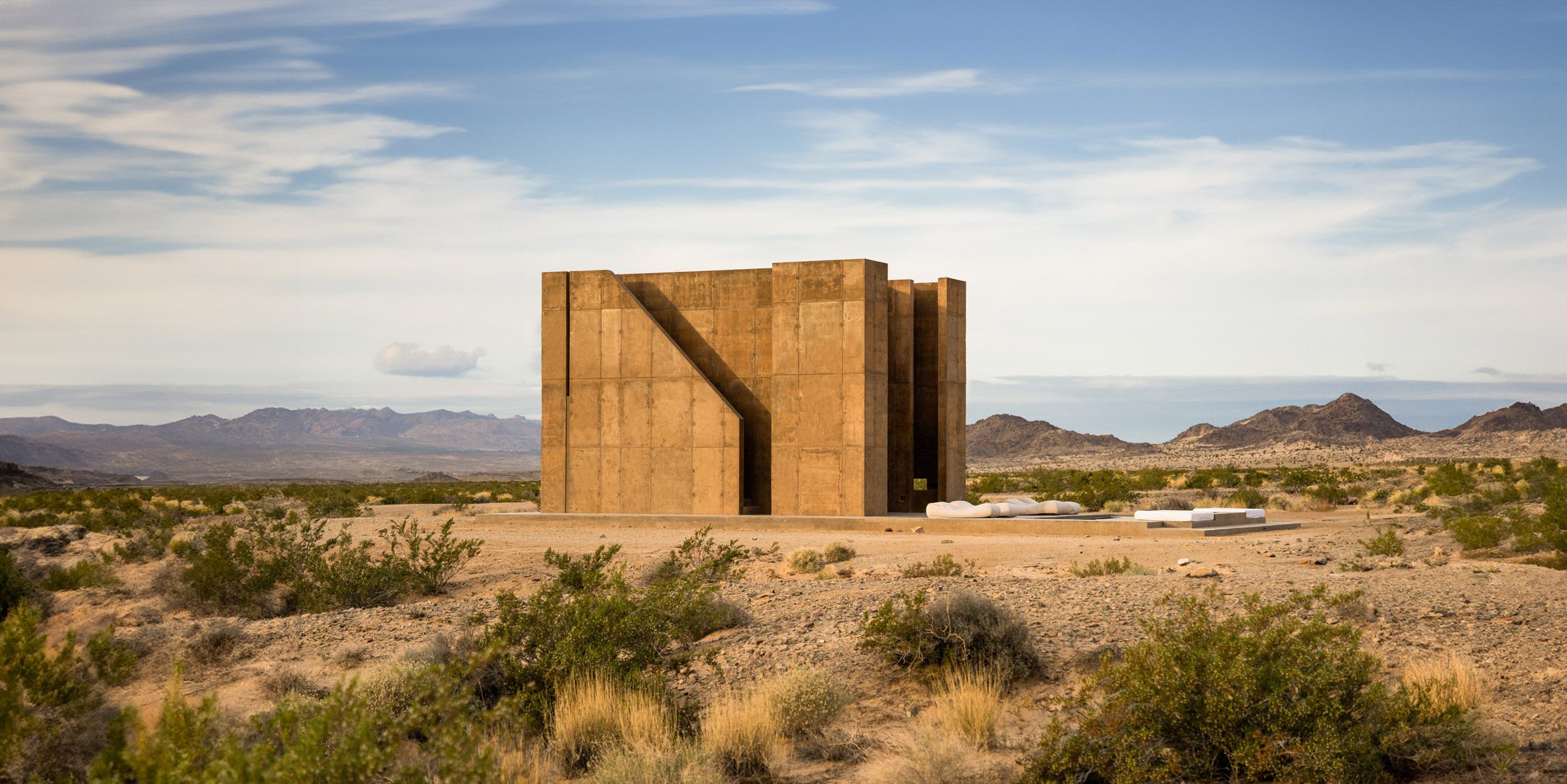 Concrete retreat in Mojave desert