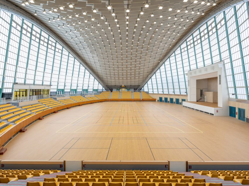 Sports hall with stage