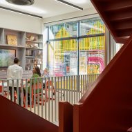 Hawkins\Brown office ground floor with red staircase