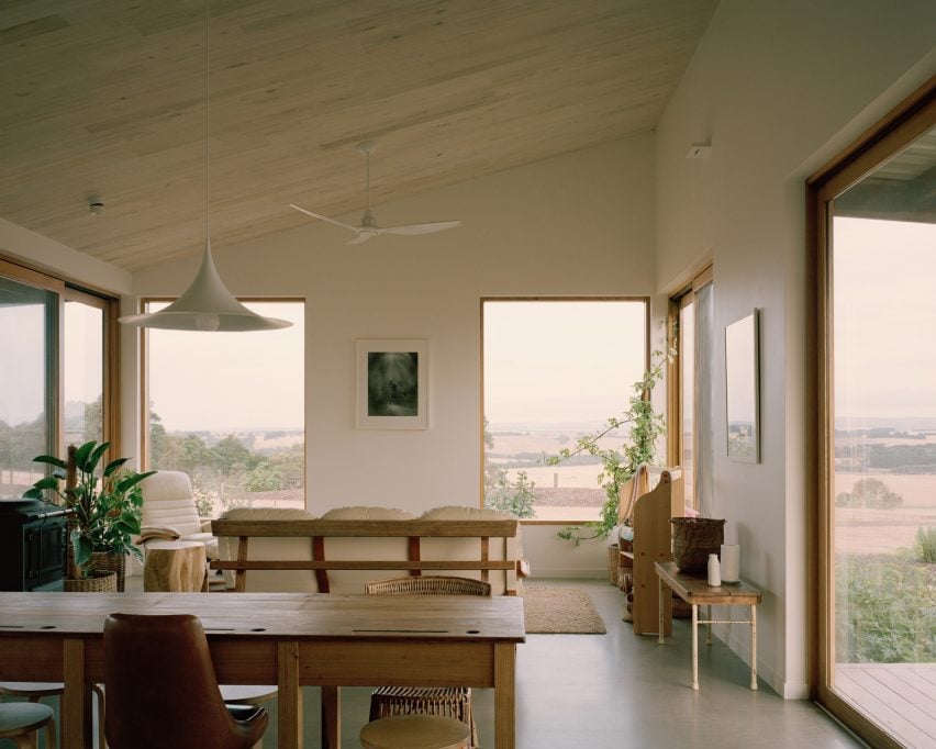 Interior of Heather's Off-Grid House by Gardiner Architects