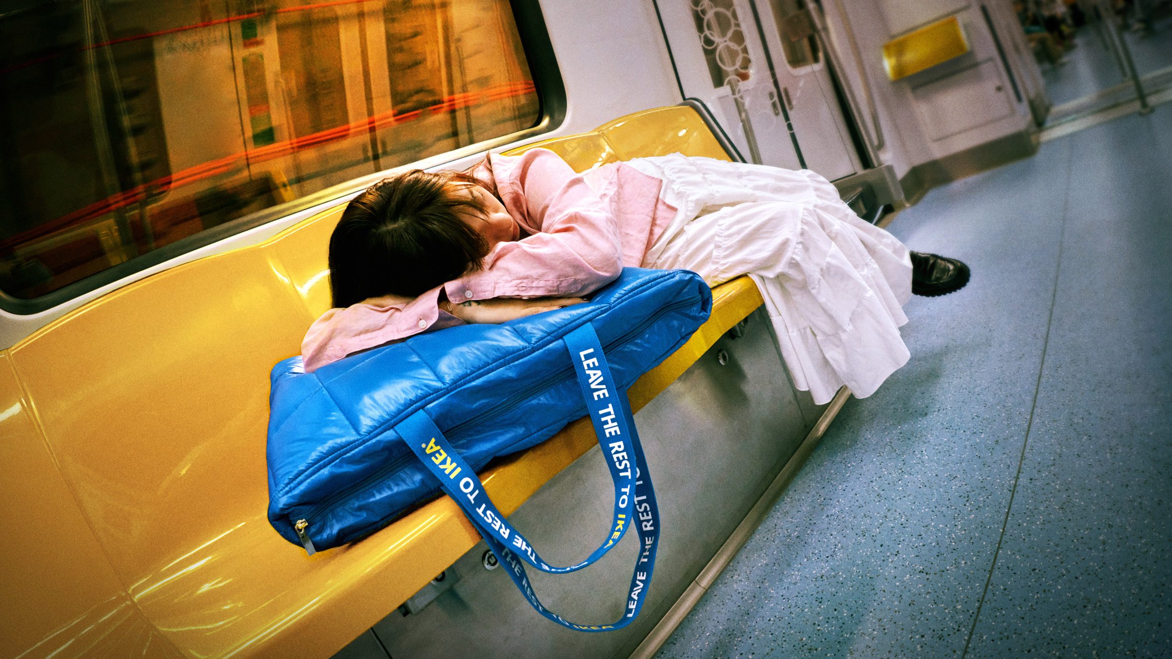 IKEA turns classic blue shopping bag into portable pillow