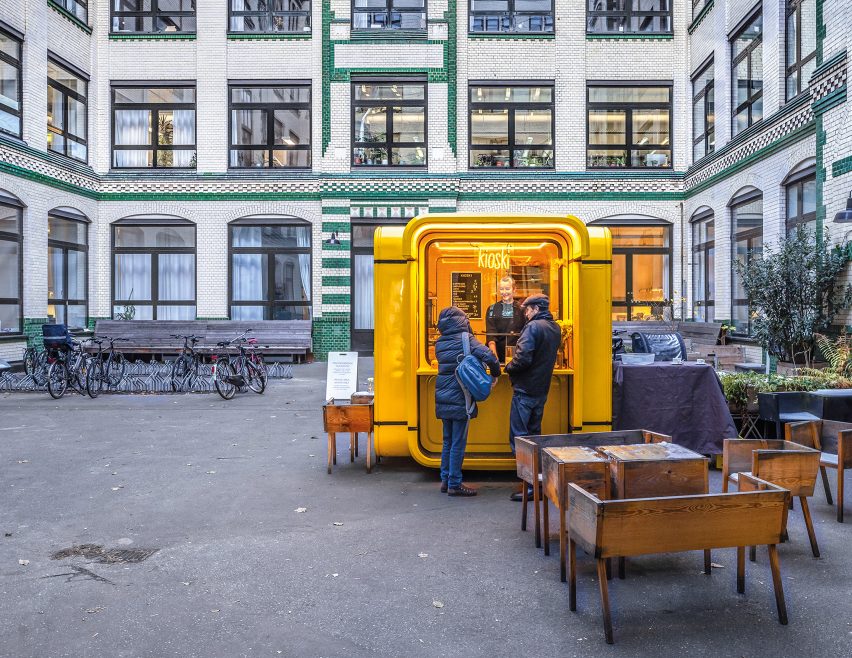 Restored modernist kiosk in Germany