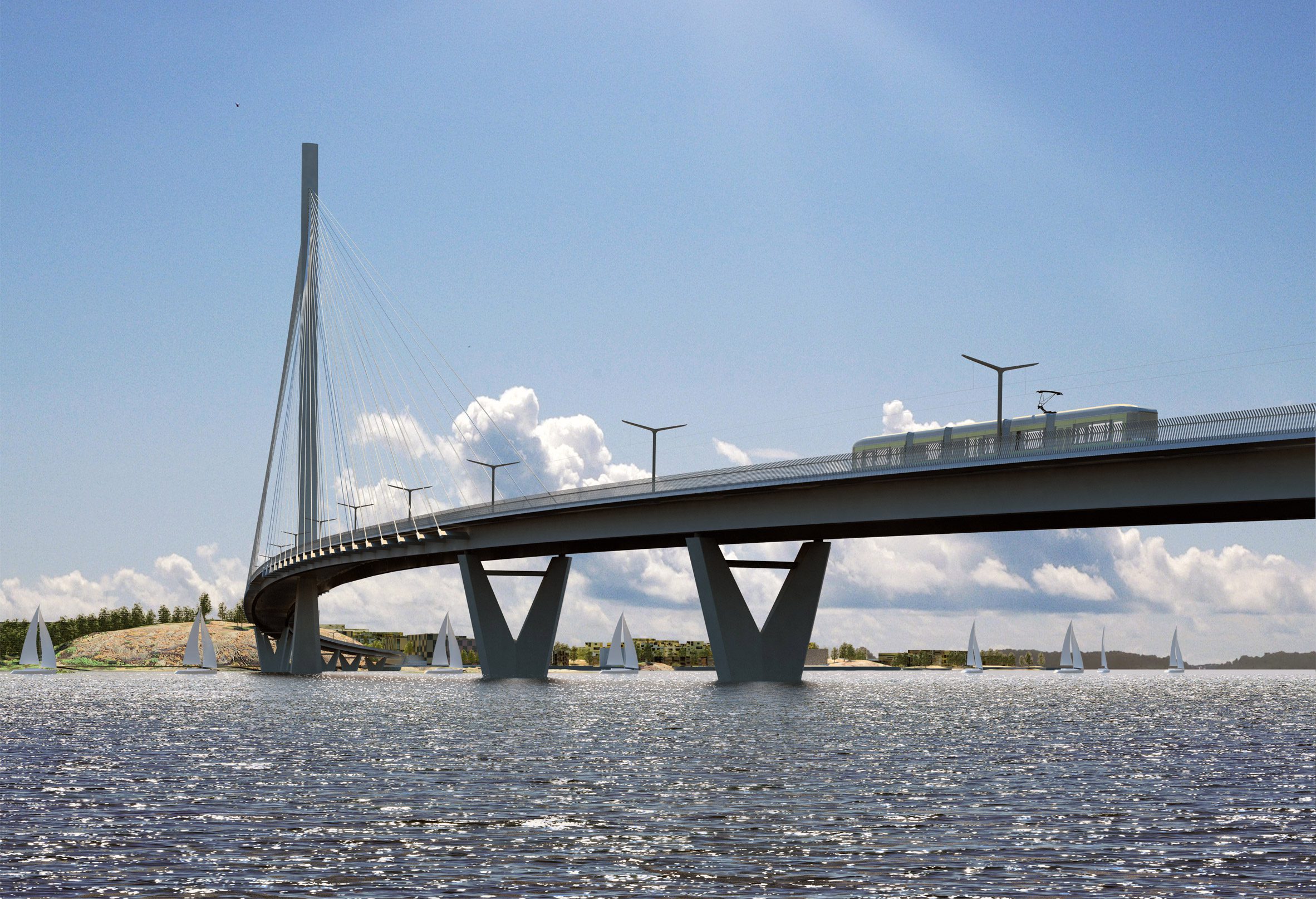 Knight Architect's Kruunusillat bridge in Helsinki, Finland