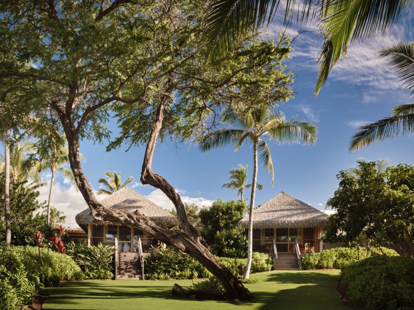 Hut exteriors of Kona Village by Walker Warner Architects