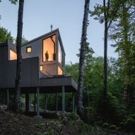 Naturehumaine perches stilted "micro chalet" within Canadian woodland