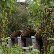 A series of barrel vaulted buildings