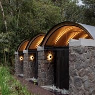 Wooden vaults sit on stone foundations at Ecuador hotel extension