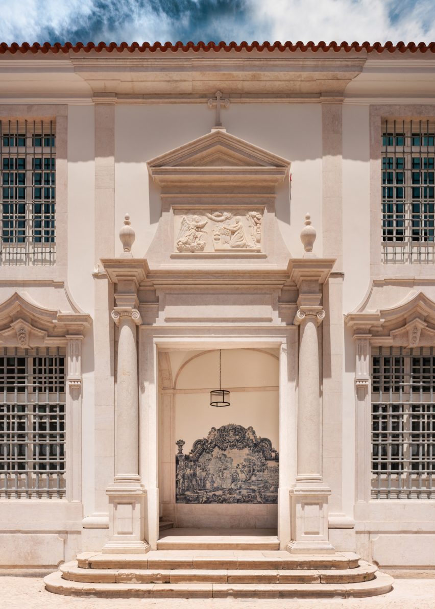 Old convent building with mosaic tiles Lisbon