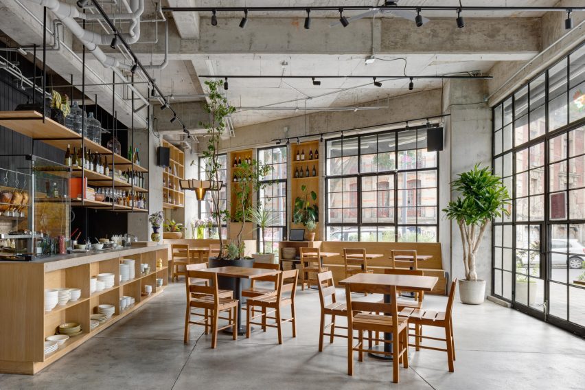 Restaurant within an industrial-style space