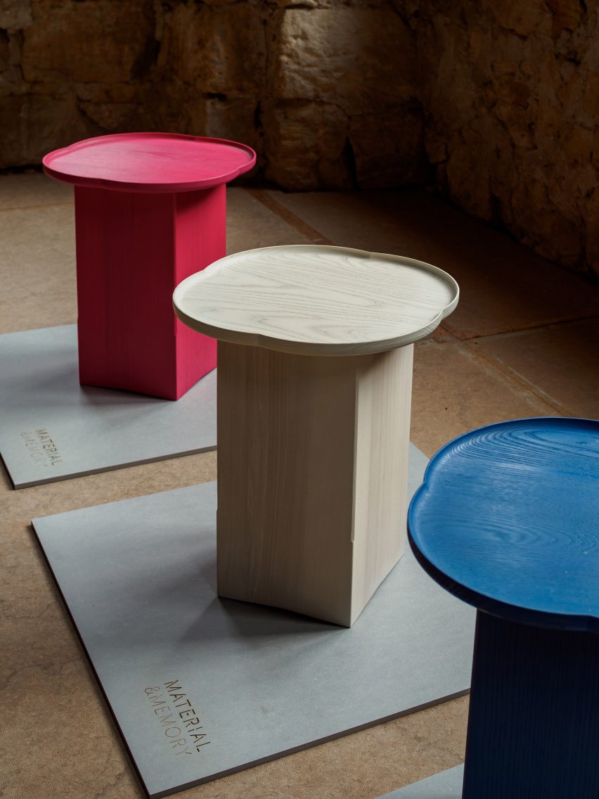 Quatrefoil tables by Josh South for Material & Memory at Brinkburn Priory and Manor