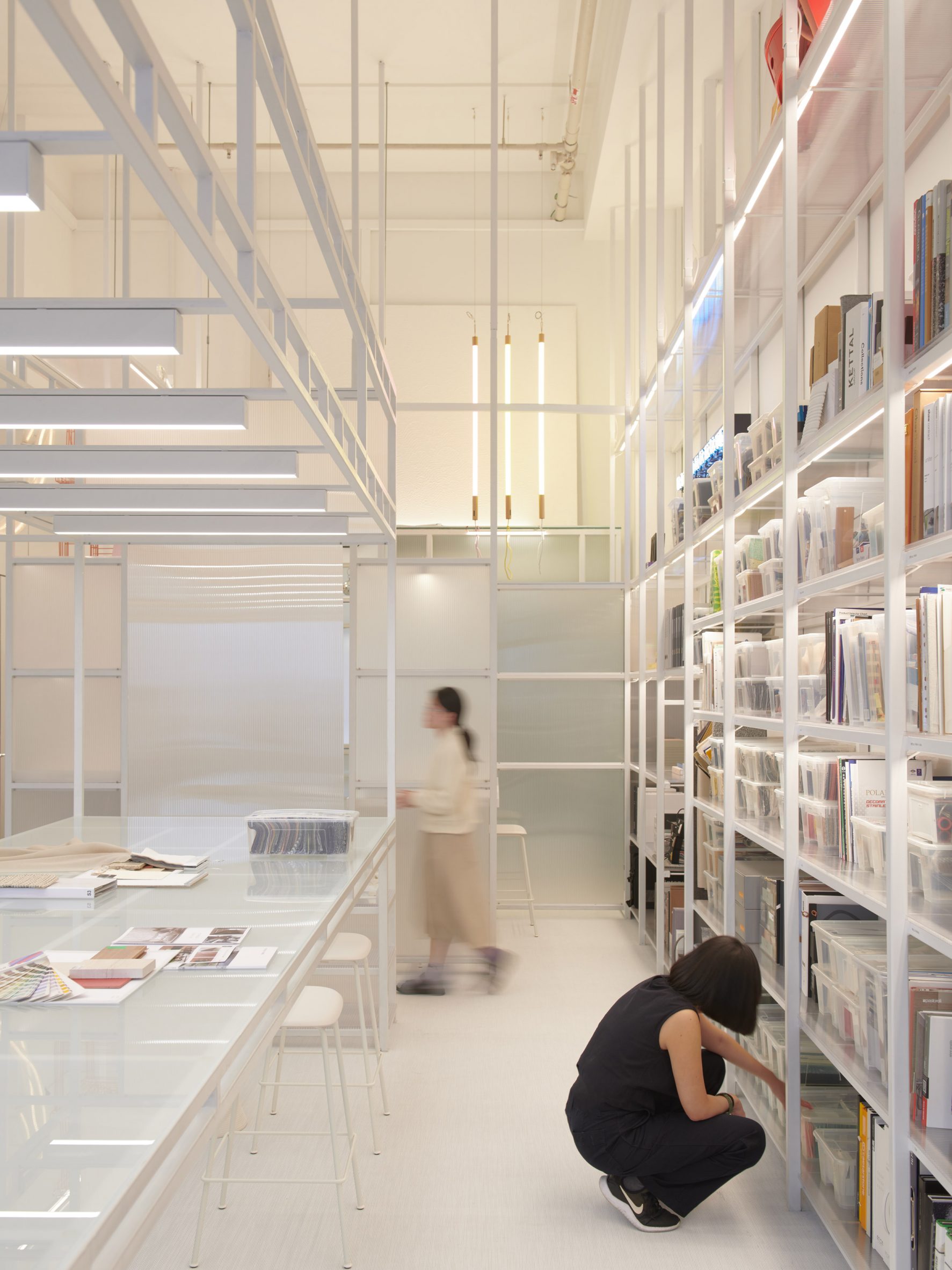 Large communal table inside Workshop office in Singapore