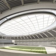 The interior of a sports stadium