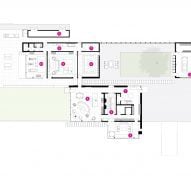 Plan of Meadow Lane Retreat by Wheeler Kearns Architects