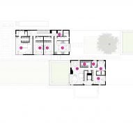 Plan of Meadow Lane Retreat by Wheeler Kearns Architects